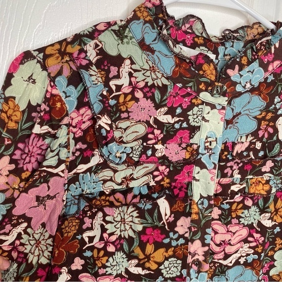 FRNCH Paris Aida Nudie Floral Print Blouse M/L - Picture 5 of 13